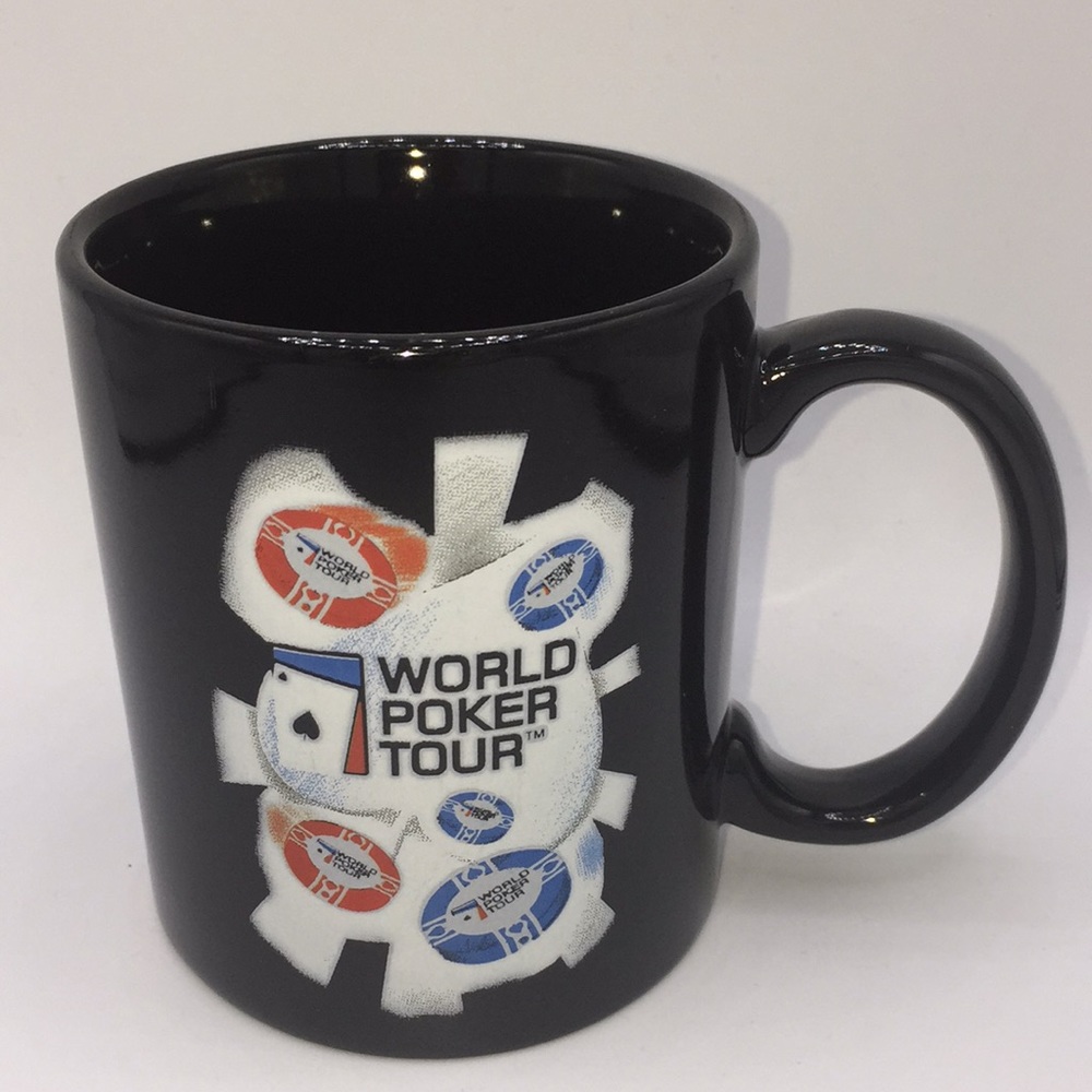 2005 World Poker Tour Collectors Coffee Tea Mug Poker Chips Ace of Spades